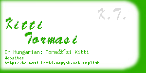 kitti tormasi business card